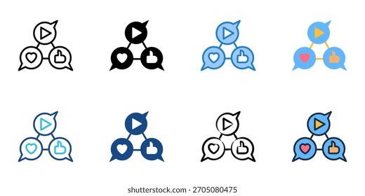 Social media icon set multiple style collection 
