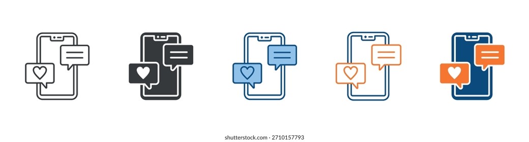 Conjunto de iconos de redes sociales Colección de estilos múltiples