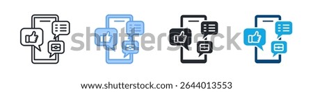 Social Media Icon Set Multiple Style. Design In Outline, Blue, Glyph, Dual Tone