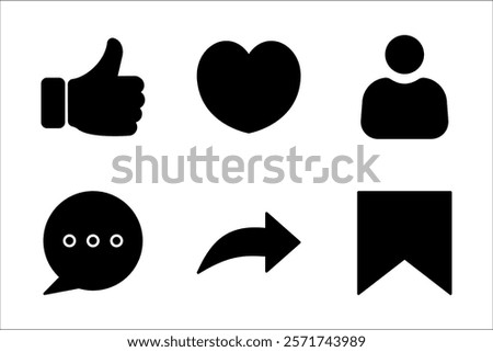 social media icon set, on a white background.a
