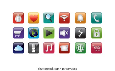 social media icon set pack, High Quality variety symbols Vector illustration
