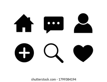 social media icon set, symbol vector design