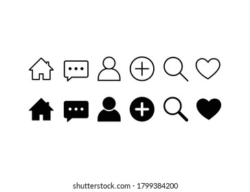 conjunto de iconos de medios sociales, diseño de vector de símbolos