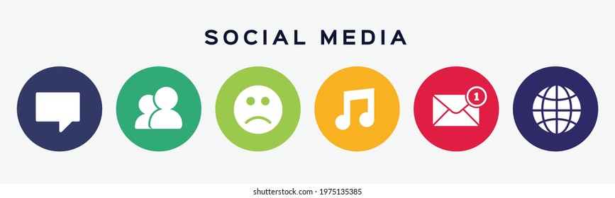 Social media icon set vector isolated.