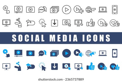 Social Media icon set. Vector icon
