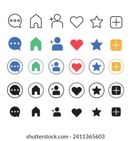 Social Media Icon Set Vector Design.