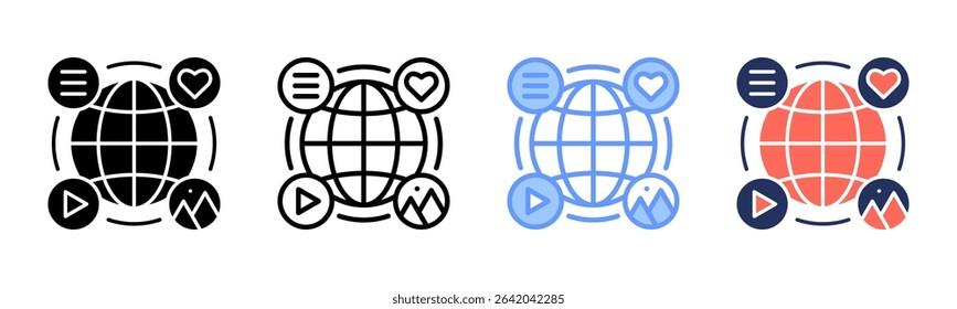 Social Media icon sheet multiple style collection