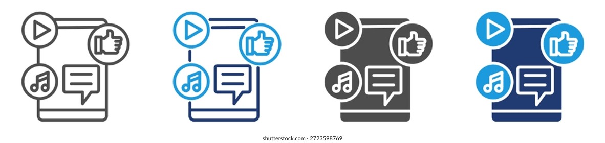 Hoja de iconos de redes sociales con varios estilos