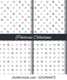 Social Media Icon Simple Seamless Pattern Design in Vector Art