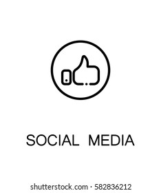 Social media icon. Single high quality outline symbol for web design or mobile app. Thin line sign for design logo. Black outline pictogram on white background