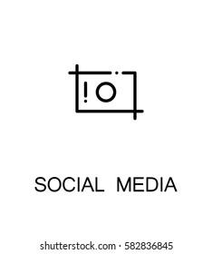 Social media icon. Single high quality outline symbol for web design or mobile app. Thin line sign for design logo. Black outline pictogram on white background