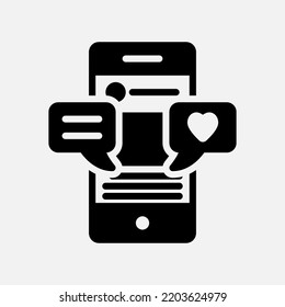 Social media icon in solid style about communication, use for website mobile app presentation