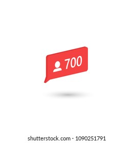 Social media Icon subscribers. Vector illustration. 3d isometric design. Website banner and promotional materials
