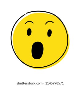 Social Media Icon - Surprised (wow) Emoji. Vector.