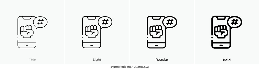 social media icon. Thin, Light Regular And Bold style design isolated on white background