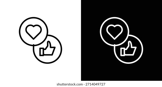 Ícone de mídia social em traçado fino e estilo plano.