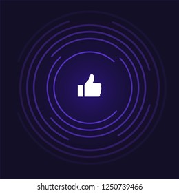 Social media icon. Thumb up illustration for social networks