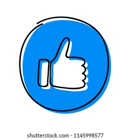 Social media icon - thumb (like) symbol. Vector.