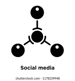 Social media icon vector isolated on white background, logo concept of Social media sign on transparent background, filled black symbol