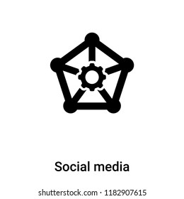 Social media icon vector isolated on white background, logo concept of Social media sign on transparent background, filled black symbol
