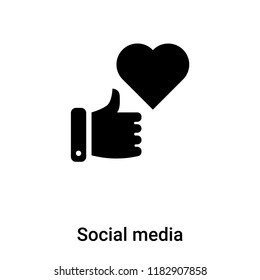 Social media icon vector isolated on white background, logo concept of Social media sign on transparent background, filled black symbol