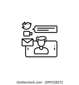 icono de medios sociales en vector. Logotipo