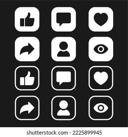 Social media icon vector. notification, like, comment, share symbol vector illustration