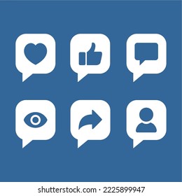 Social media icon vector. notification, like, comment, share symbol vector illustration