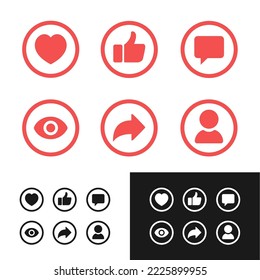 Social media icon vector. notification, like, comment, share symbol vector illustration
