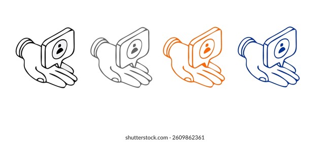 Social media icon vector. notification, like, comment, share symbol vector illustration
