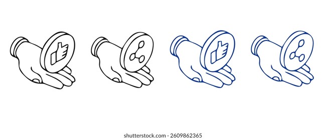 Social media icon vector. notification, like, comment, share symbol vector illustration
