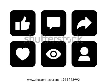 Social media icon vector. notification, like, comment, share symbol vector illustration