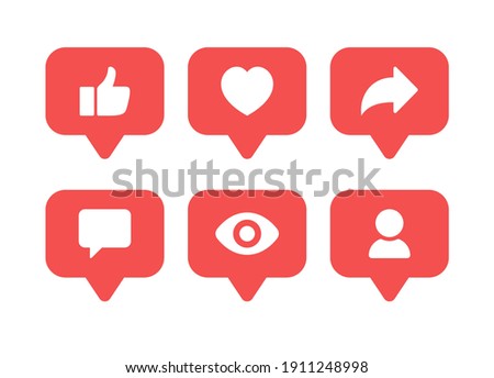 Social media icon vector. notification, like, comment, share symbol vector illustration