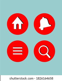 Social media icon vector on red colour