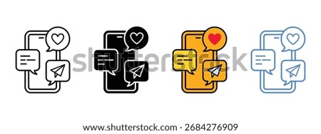 Social media icon vector. Share the love with mobile messaging, connecting people symbol. vector illustration.