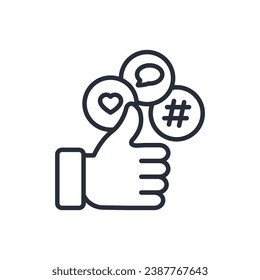 Symbol für soziale Medien. vector.Editable stroke.linear style sign for use web design,logo.Symbol illustration.