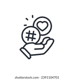 icono de los medios sociales. vector.Curso editable.Signo de estilo lineal para uso de diseño web,logotipo.Ilustración de símbolo.