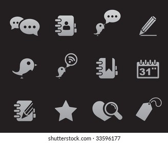 Social and media icons, blog