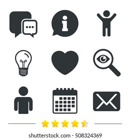 Social media icons. Chat speech bubble and Mail.