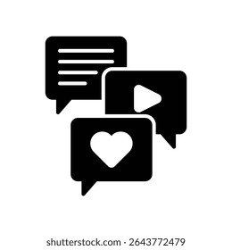 Social media icons for chat and video entertainment