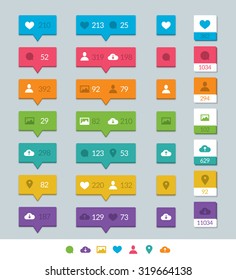 Social media icons and design elements