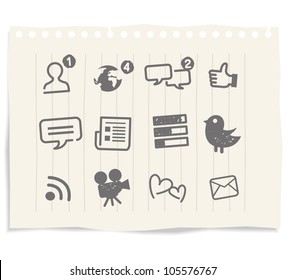 Social Media Icons Drawing Sketch