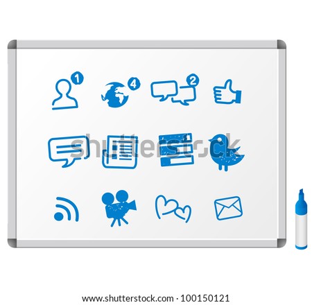 Social Media icons drawing sketch