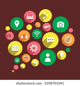 social media icons education concept busniess idea