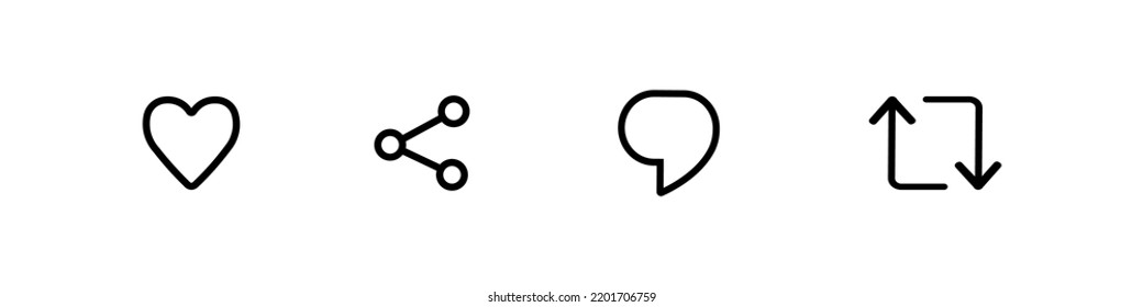 Social Media Icons Like Share Comment Stock Vector (Royalty Free ...