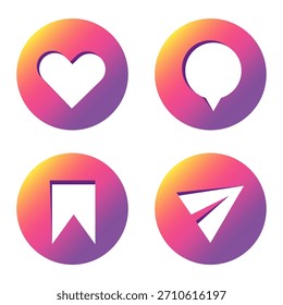 Social media icons. Network button set. Communication Vector symbols. Internet element pack.