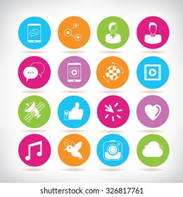 social media icons, network icons vector set