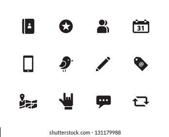 Social Media icons on white background. Vector illustration.