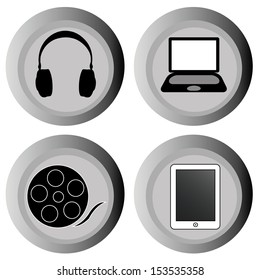 social media icons on white background
