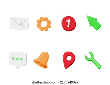 Social media icons, online communication, digital marketing symbols. Like button, speech bubble, notification bell, hashtag icon vector set. Elements for networking sites, applications.
